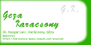 geza karacsony business card